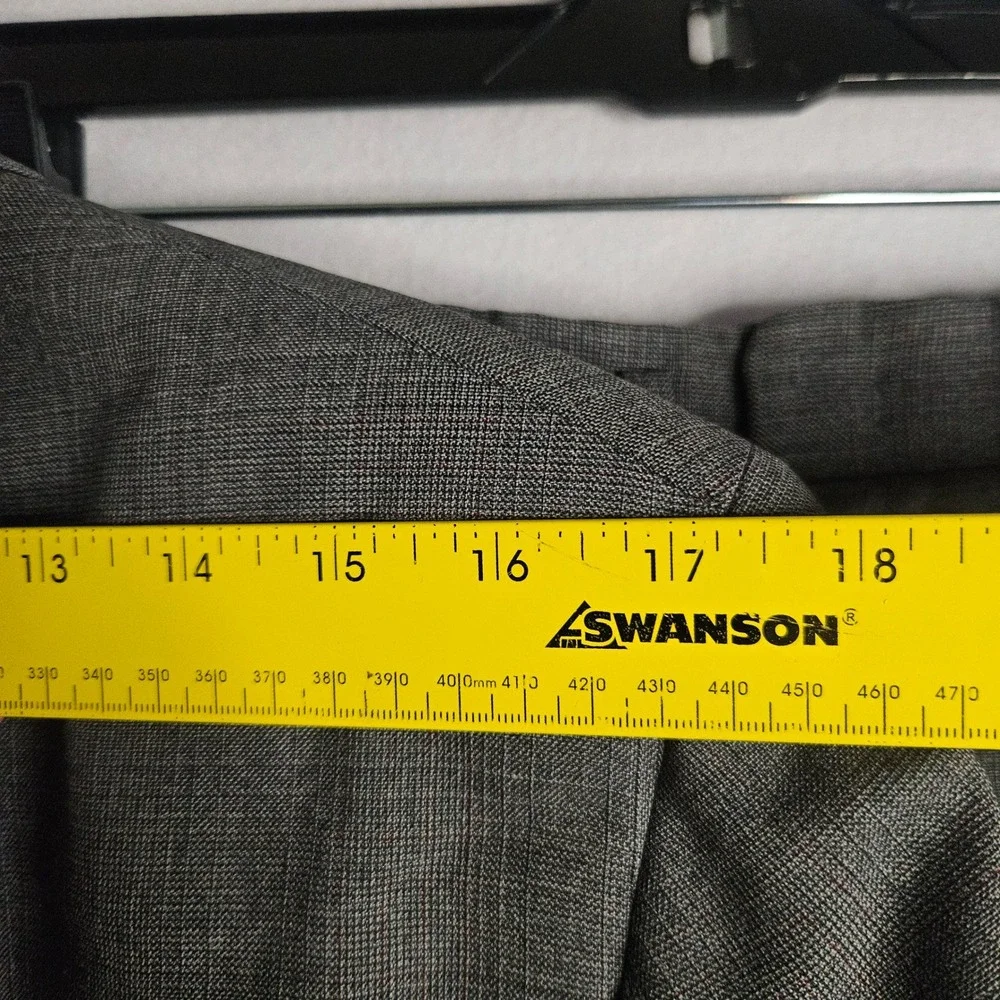 Vtg Hickey Freeman Mens Gray Glen Plaid Suit George J Good Berkeley Wool 42R 32W